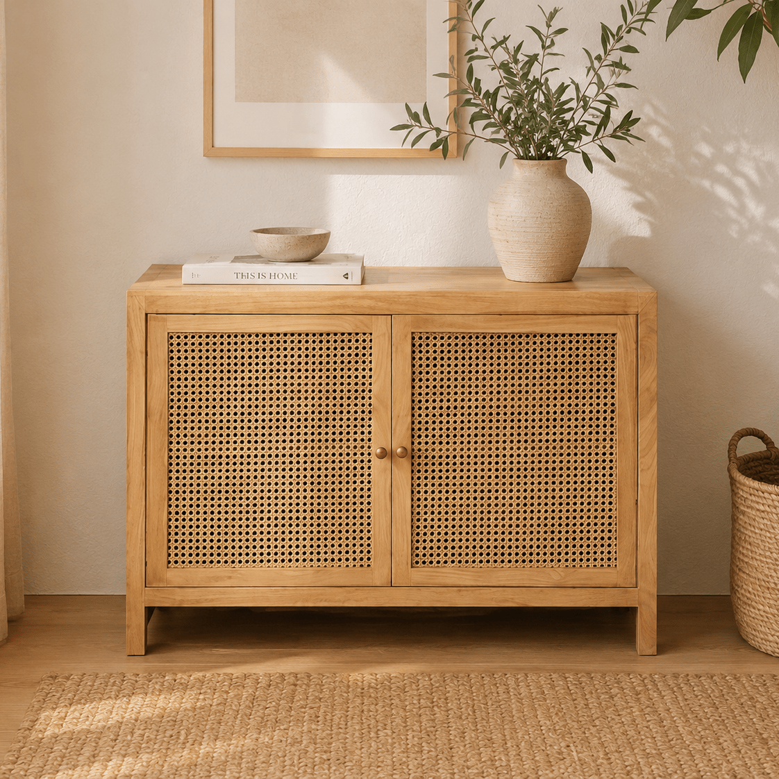 Aparador de madera de mango natural Kross 116x84x46cm - Vintahome