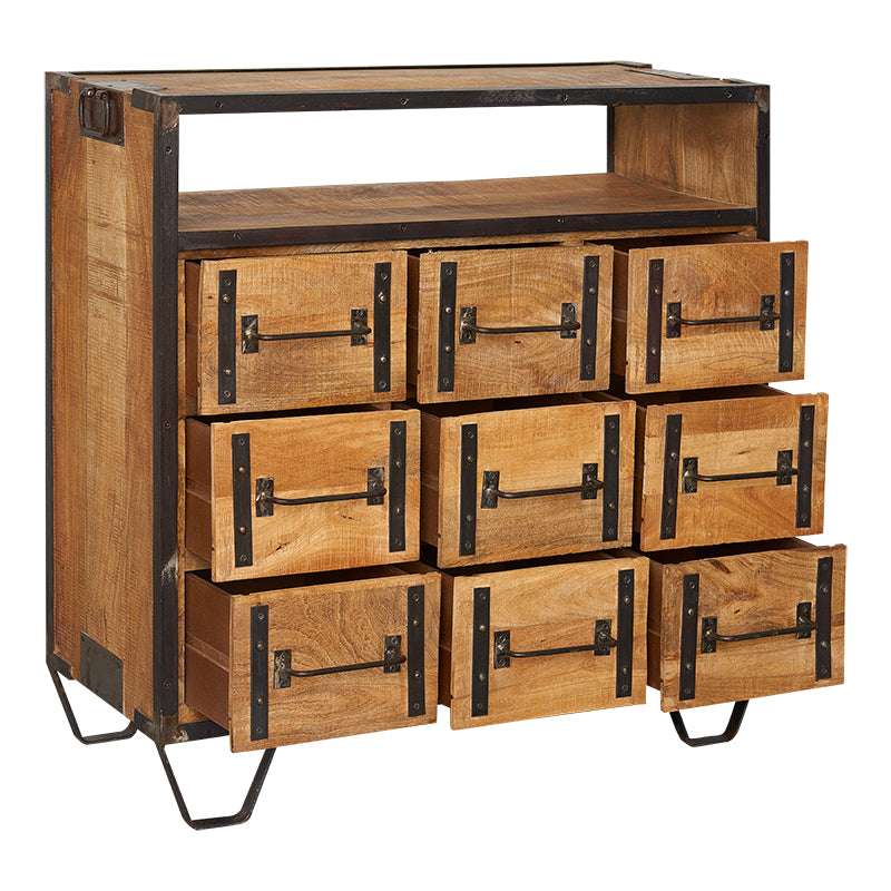 Aparador industrial madera mango 9 cajones Mark
