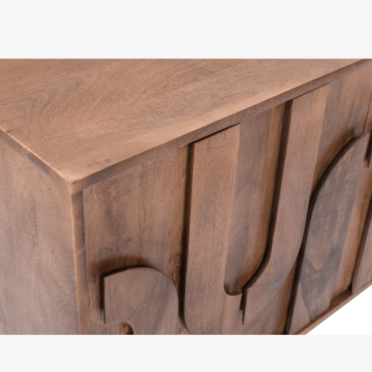 Tarek Sideboard aus natürlichem Mangoholz 180 cm mit 3 Türen - Vintahome