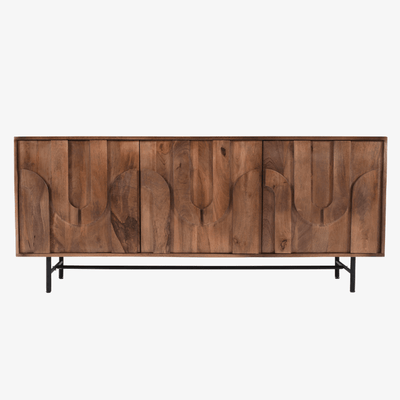 Aparador Tarek de madera de mango natural 180 cm con 3 puertas - Vintahome