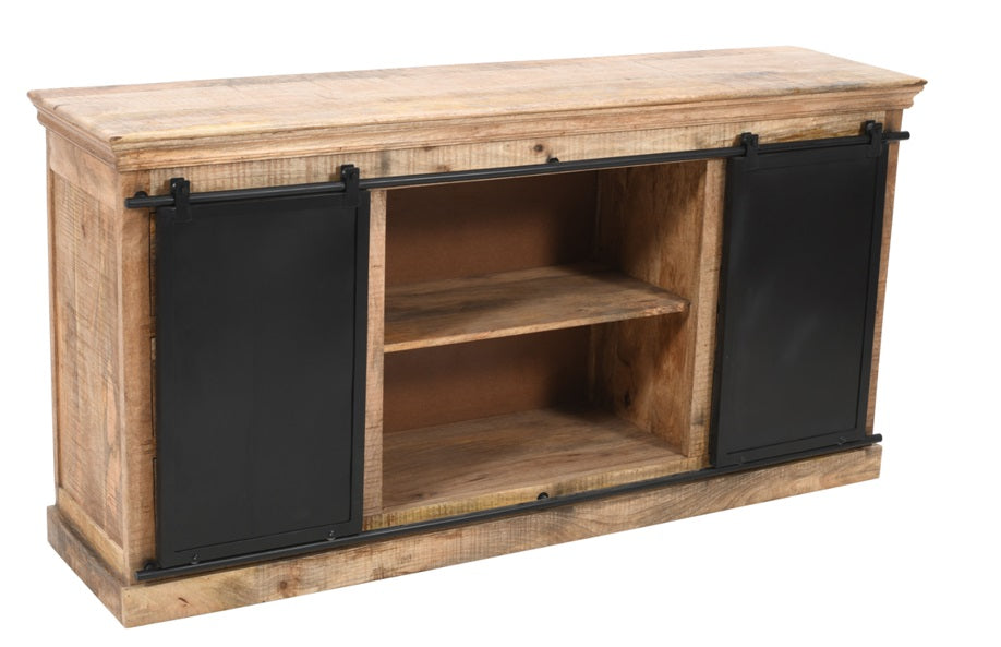 Wood en metaal industriële sideboard melibea