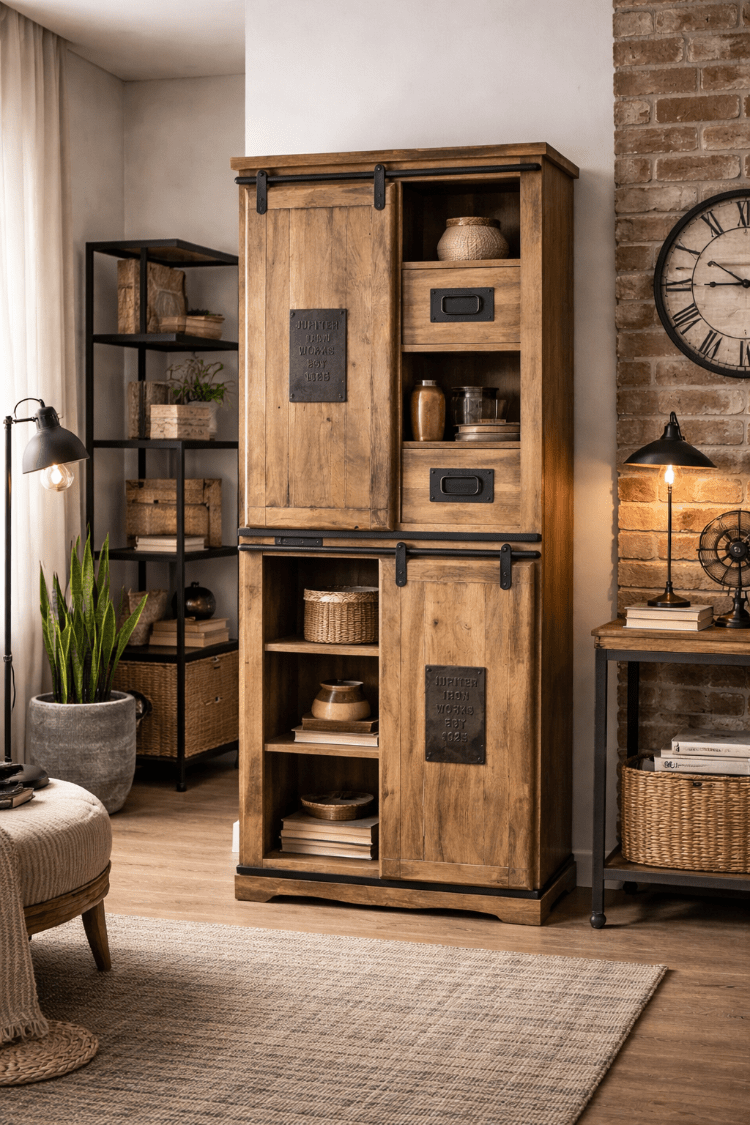 Armario gabinete vintage madera de mango Moly - Vintahome