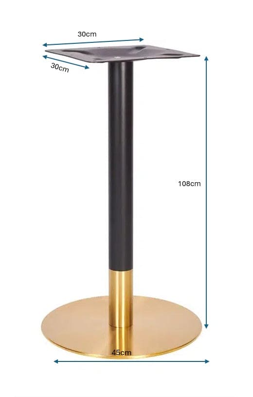 Base de mesa Inox-Titaneo ouro preto 45 cm