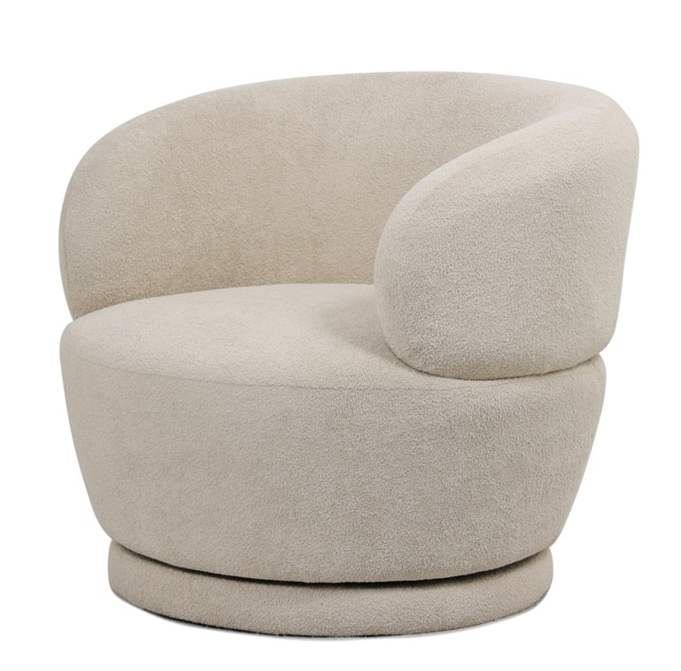 Fauteuil pivotant corail bouclé Manises