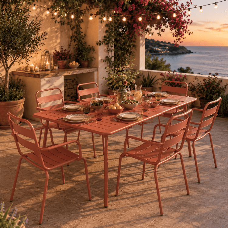 Conjunto de jardin mesa Zian 140 con 4 sillas Oriol - Vintahome