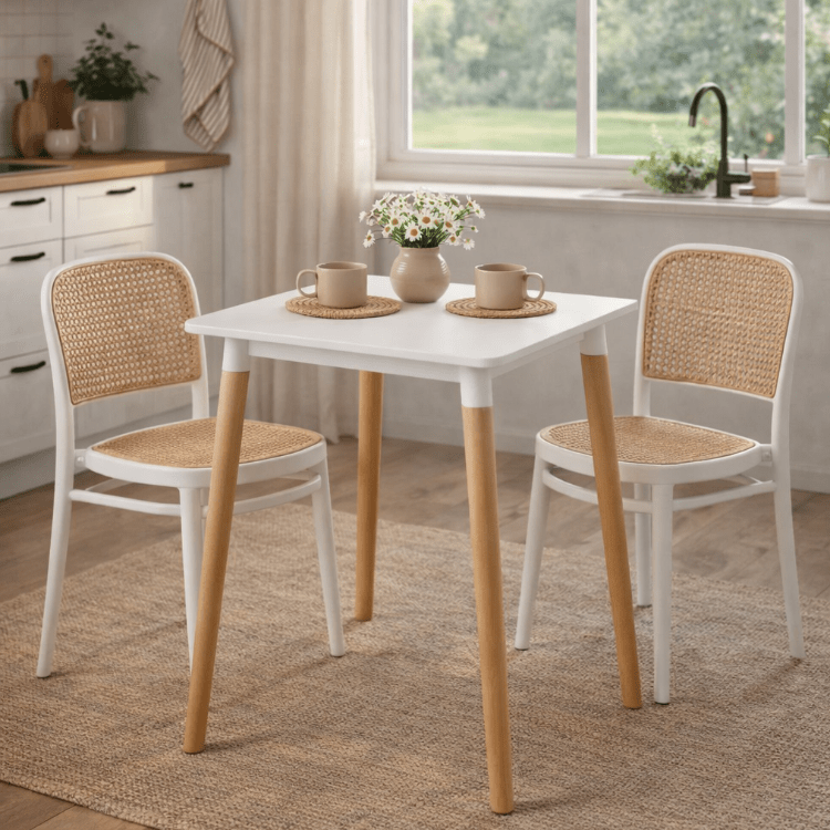 Conjunto de mesa quadrada 70x70 cm com 2 cadeiras Domus - Vintahome