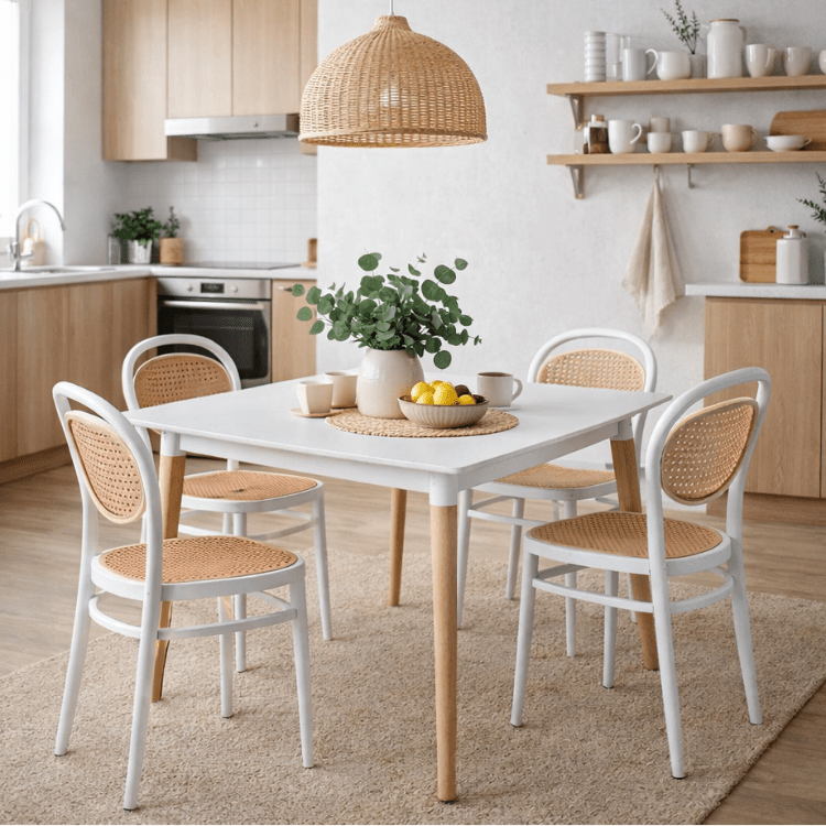 Conjunto de mesa quadrada 80x80 cm com 4 cadeiras Klara - Vintahome
