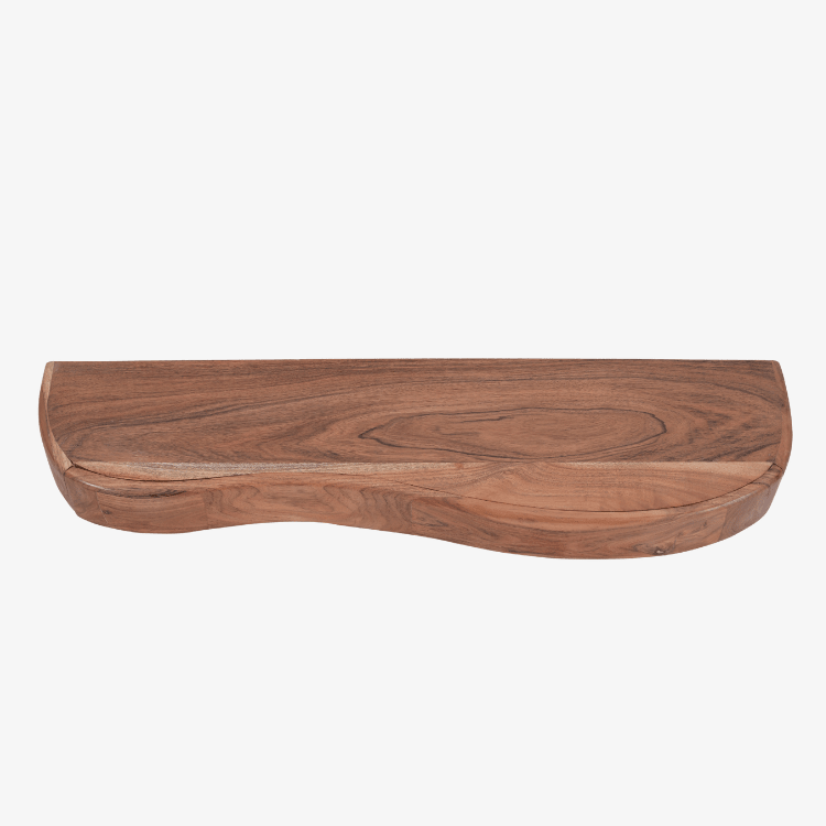 Consola flotante Nuba de madera maciza de acacia con cajón curvo 90 × 25 × 8 cm - Vintahome