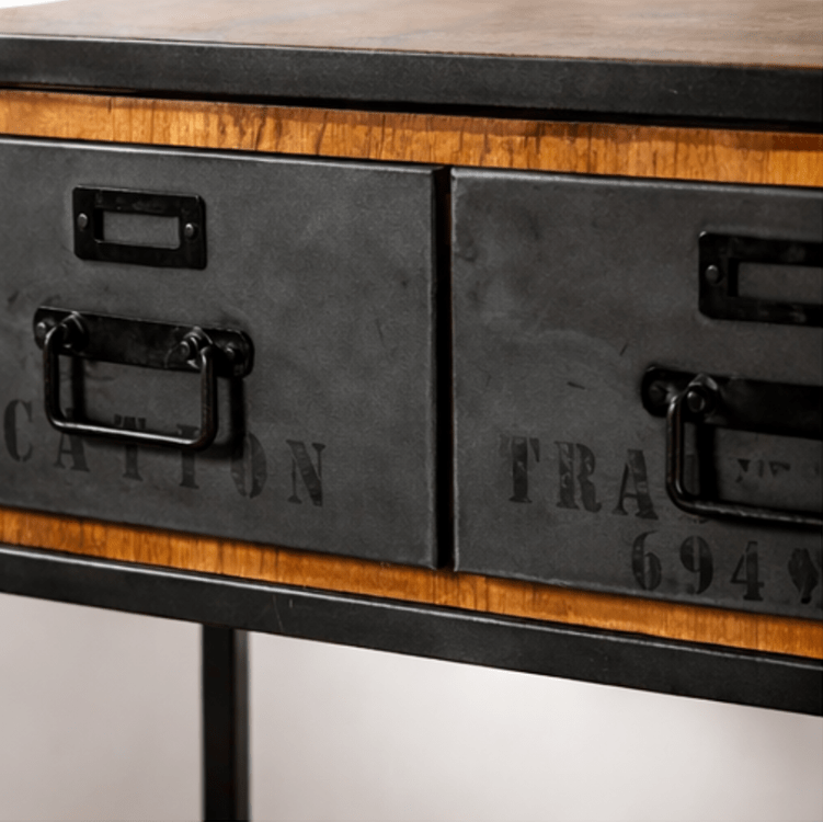 Consola Industrial de Acero y Madera de Mango 4 Cajones Lara - Vintahome