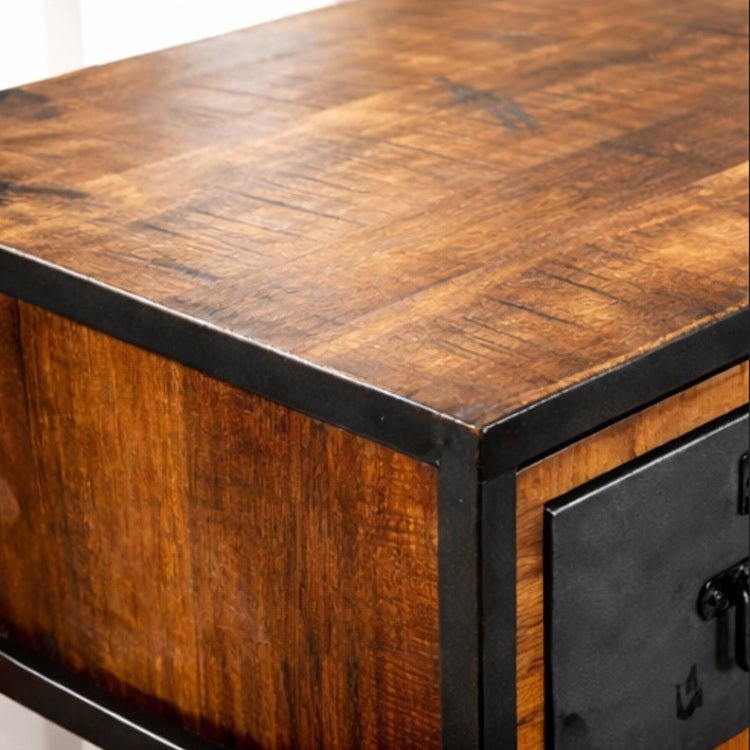 Consola Industrial de Acero y Madera de Mango 4 Cajones Lara - Vintahome