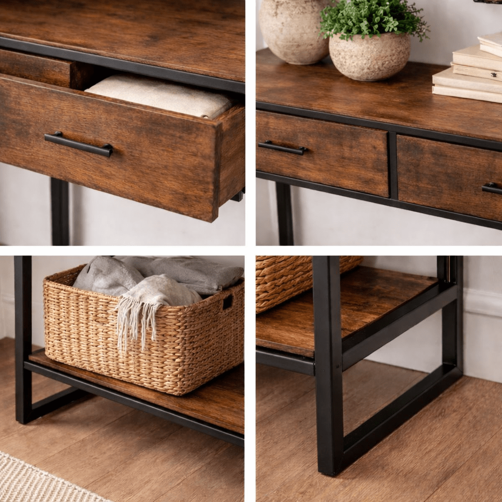 Consola Industrial de Madera de Mango Ulises - Vintahome