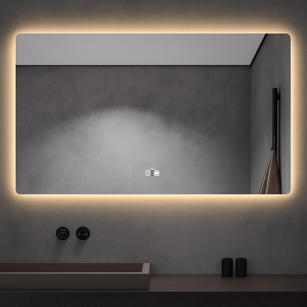Espejo de baño con luz led rectangular 3 colores luz antivaho 120 - 100 - Vintahome