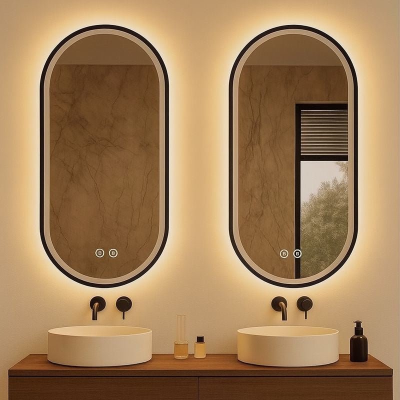 Espejo de baño ovalado de led antivaho 100x60 - Vintahome