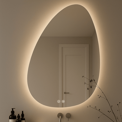 Espelho de banheiro LED assimétrico antiembaçante 100x70 cm - Vintahome