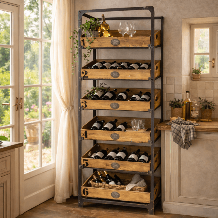 Estantería botellero madera mango vintage Harold - Vintahome