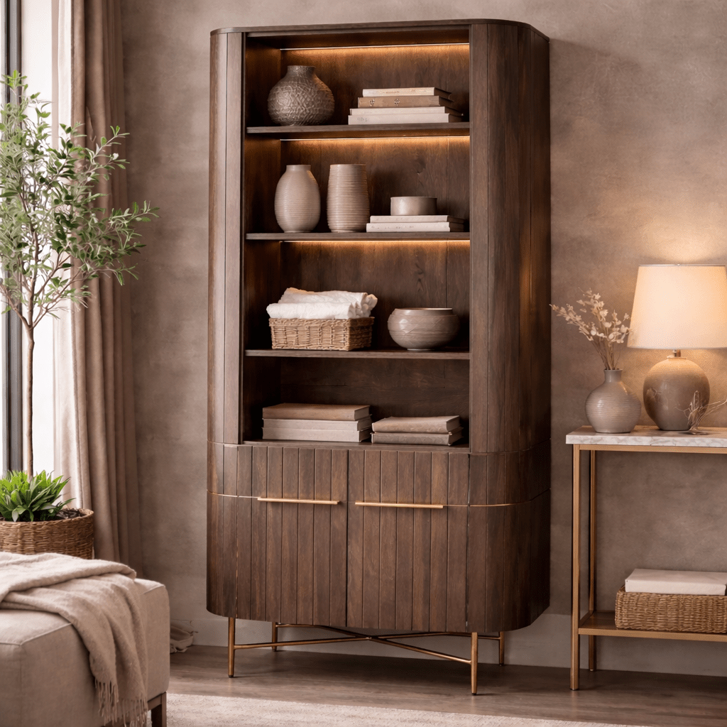 Estanteria libreria de madera mango gris Mayla - Vintahome