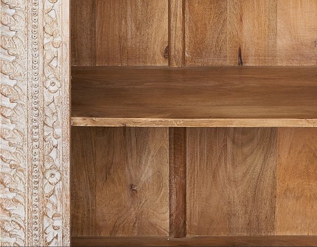 Mango -houten planken gesneden Wit Indiana