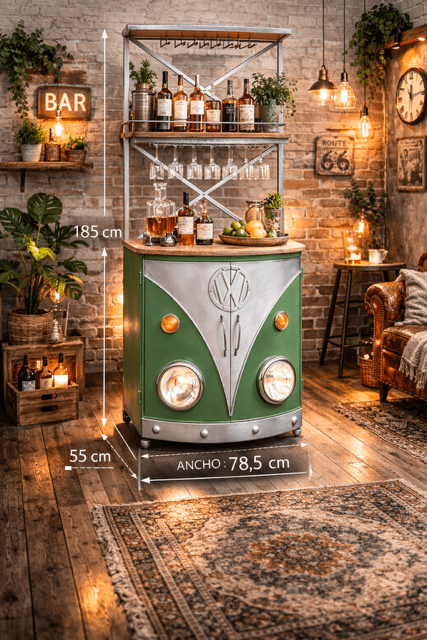 Estantería mostrador Volks verde - Vintahome