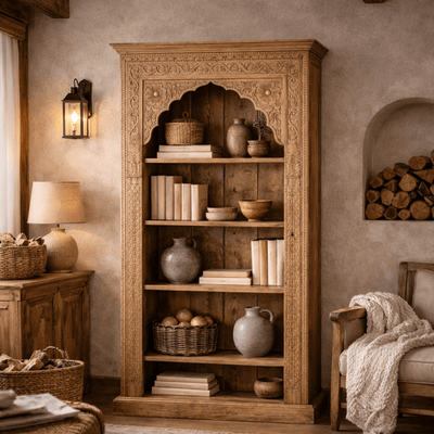 Etagère en manguier sculpté Eris - Vintahome