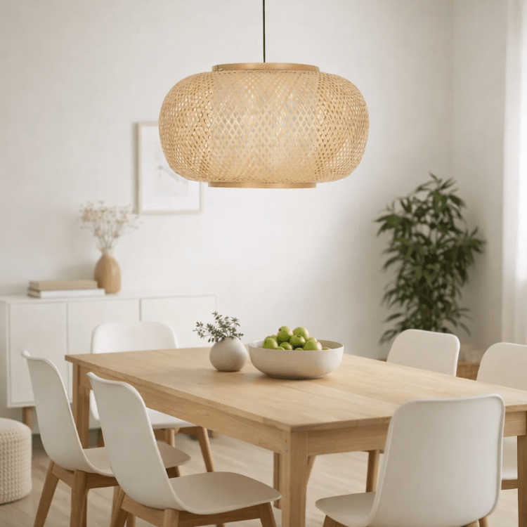 Lámpara de techo mimbre natural trenzado Loana - Vintahome