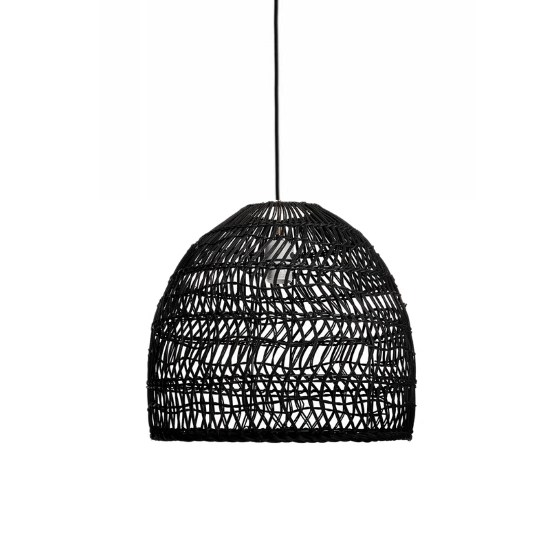 Lámpara de techo ratán natural trenzado Alizee D.40 negro