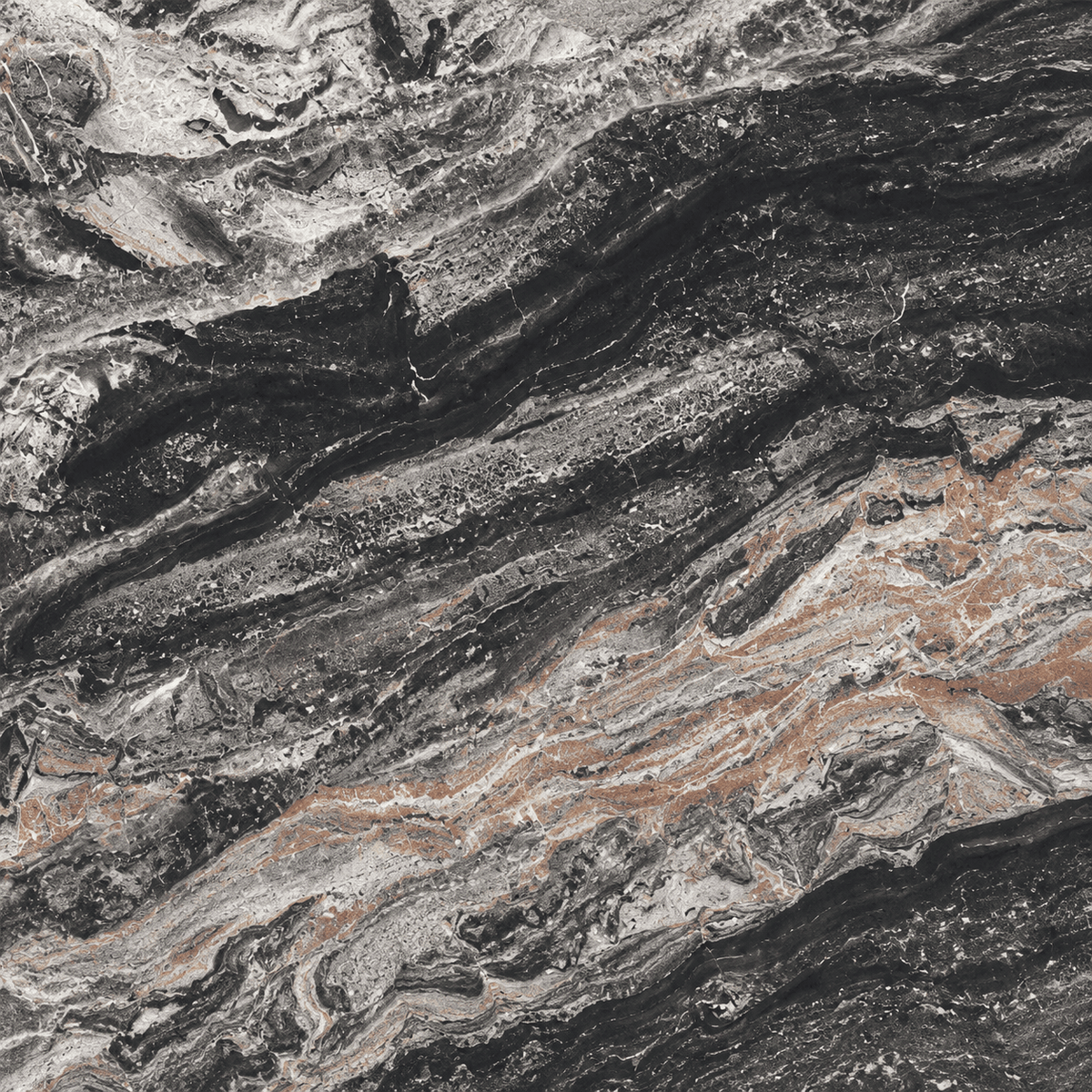 #Color_Vesuvio — negro/gris con vetas cobrizas