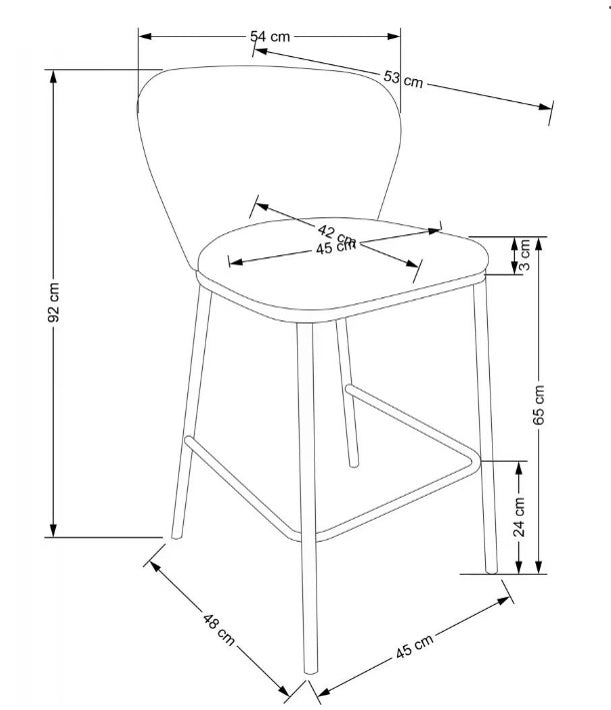 Banqueta Cecilia 65 cm tecido bege