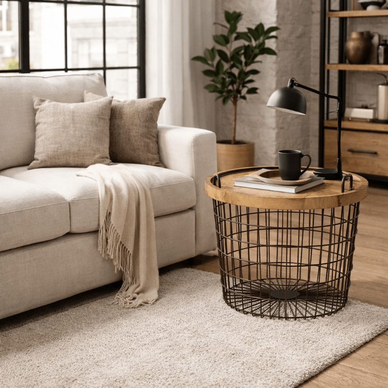 Mesa auxiliar redonda vintage 78cm Montana - Vintahome