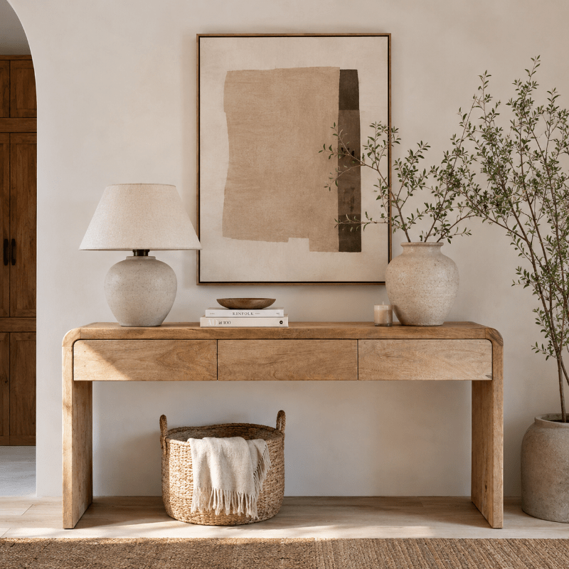 Mesa Consola Aria de Madera de Mango Natural 153 cm - Vintahome