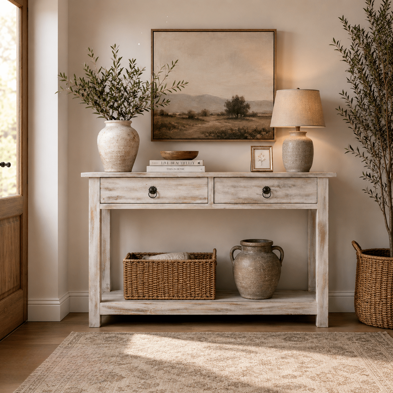 Mesa Consola Elma de Madera de Mango Natural 120 cm - Vintahome