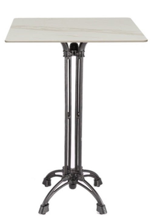 Mesa de bar alta base Shire 4 patas piedra sinterizada 70x70 - Vintahome