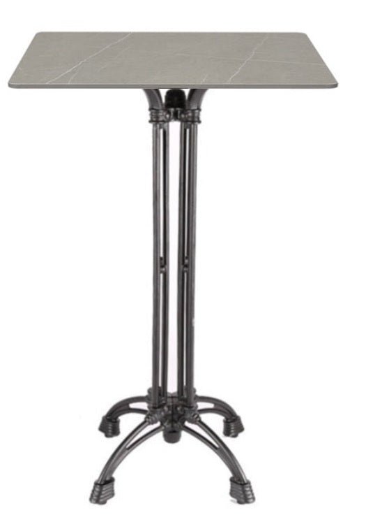 Mesa de bar alta base Shire 4 patas piedra sinterizada 70x70 - Vintahome