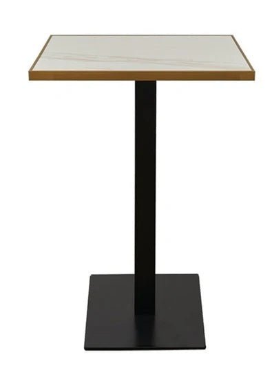 Mesa de bar alta cuadrada 70x70 borde dorado Lisboa - Vintahome