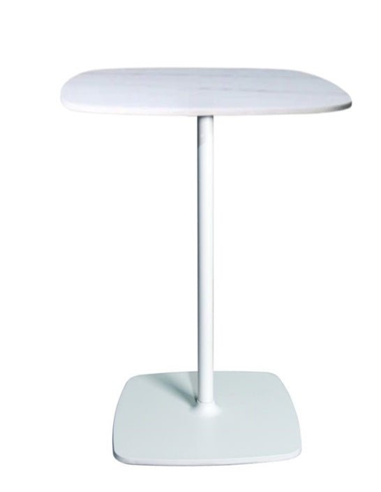 Mesa de bar alta piedra sinterizada 60 cm Arpa blanco