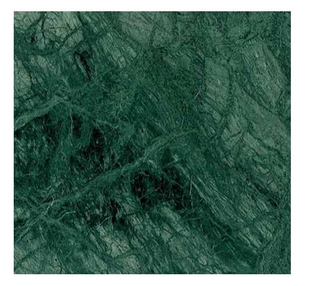 mesa de comedor con tapa de mármol cuadrada verde