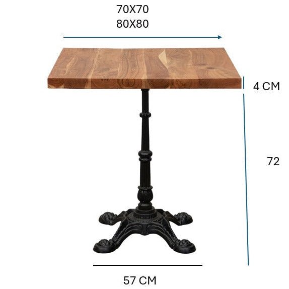 Mesa de bar industrial madera de acacia 70 - 80 cms Hostelería baja - Vintahome