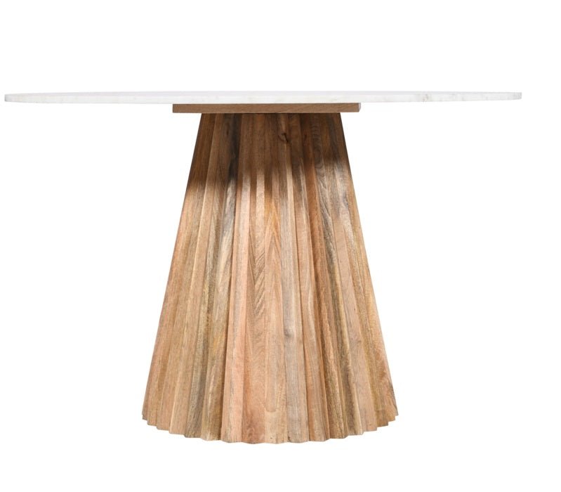 Mesa de comedor base de madera mango y mármol Ø130 Atica