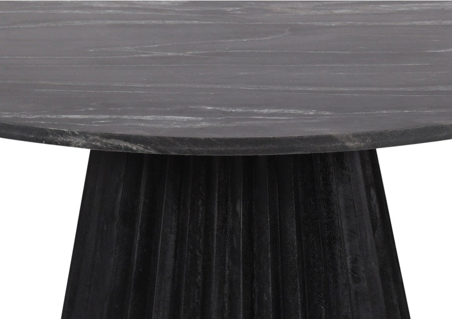 Mesa de comedor base de madera mango y mármol Ø120 Atica - Vintahome