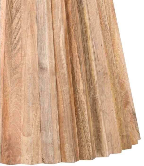 Mesa de comedor base de madera mango y mármol Ø130 Atica - Vintahome