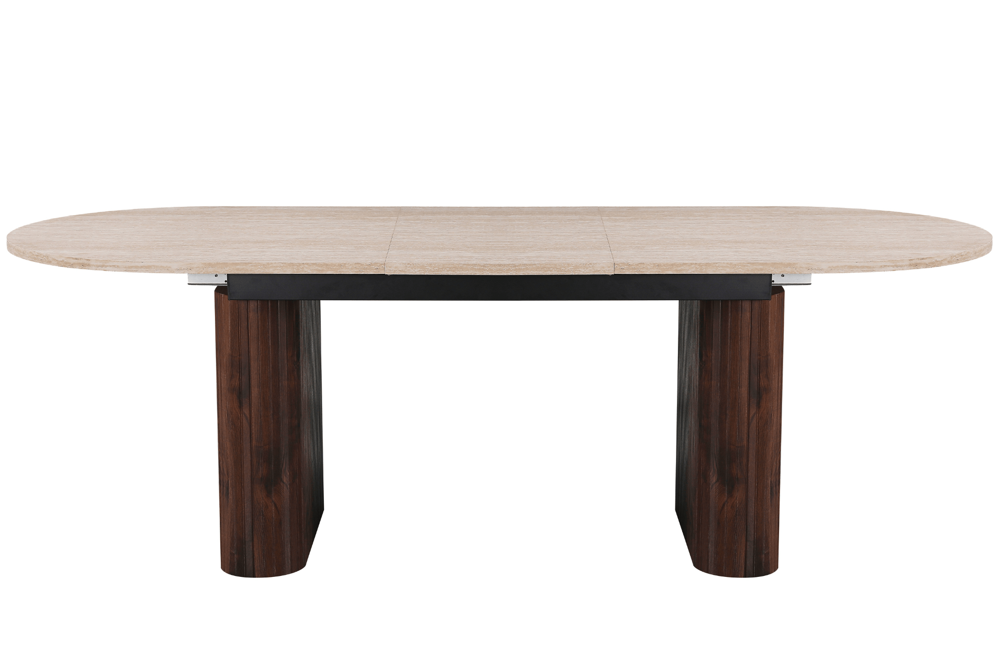 Mesa de comedor extensible ovalada Traventino - nogal 180 - 230 cm - Vintahome