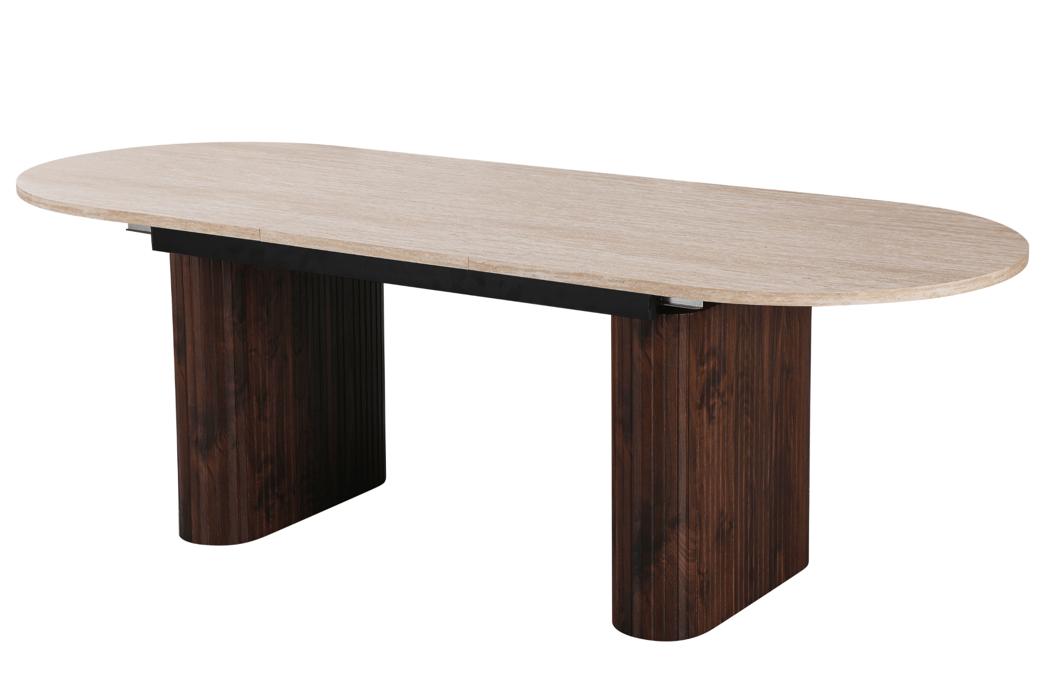 Mesa de comedor extensible ovalada Traventino - nogal 180 - 230 cm - Vintahome