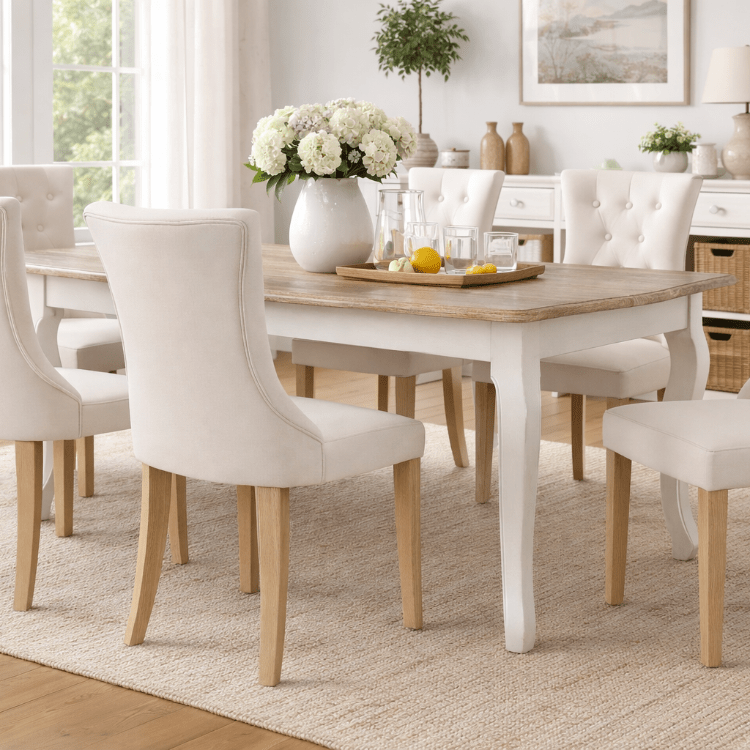 Mesa de comedor madera extensible rectagular 160/200 cm Camelia - Vintahome