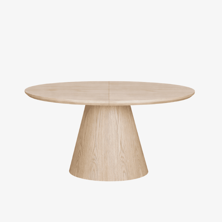 Mesa de comedor oval extensible de roble natural 160–200 cm EIRAN - Vintahome