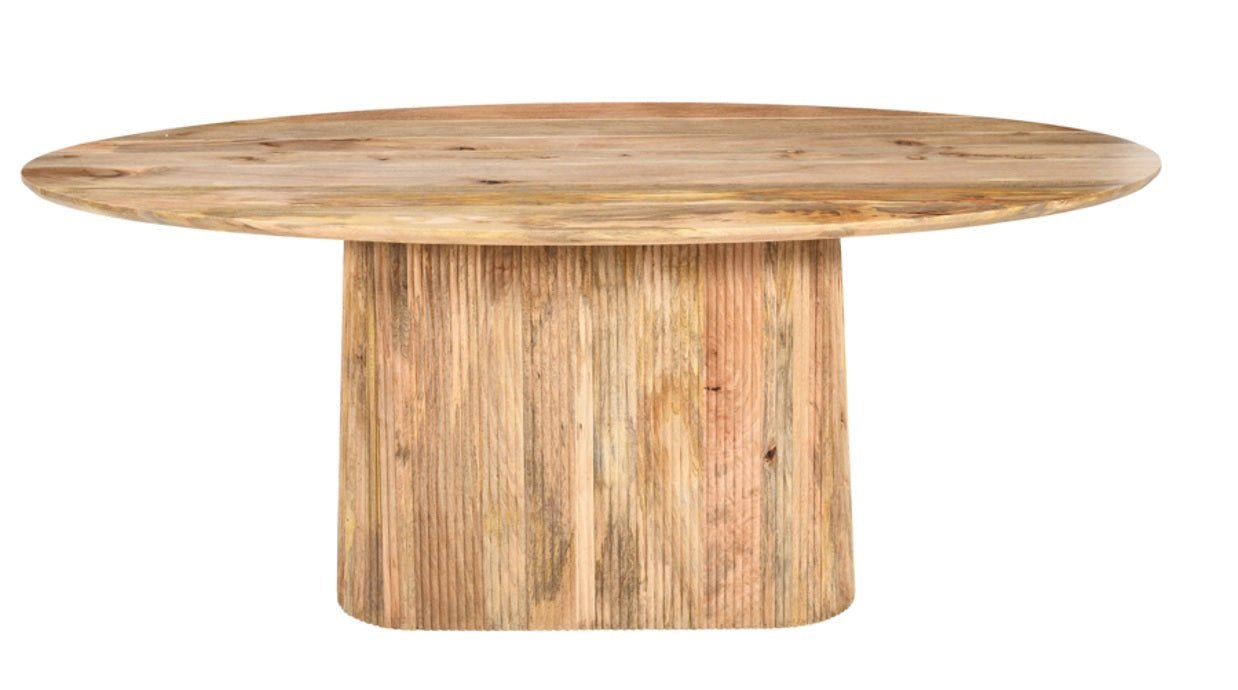 Mesa de comedor ovalada 200x100 madera mango Timbal