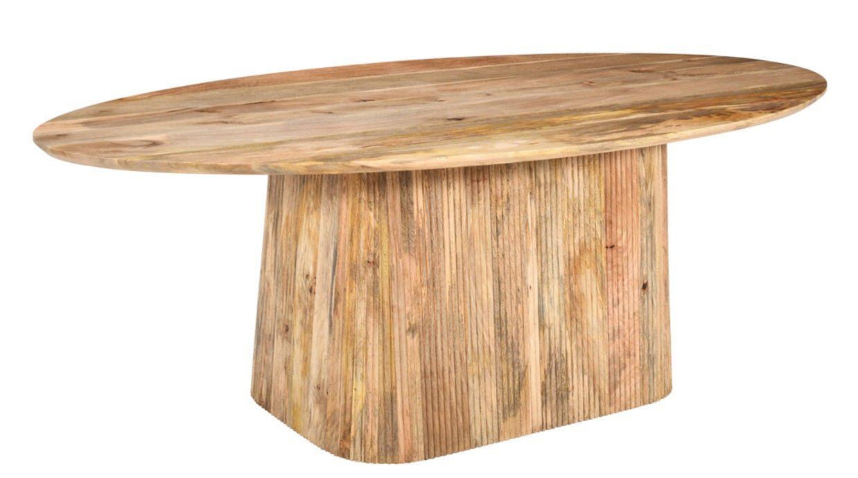 Mesa de comedor ovalada 200x100 madera mango Timbal
