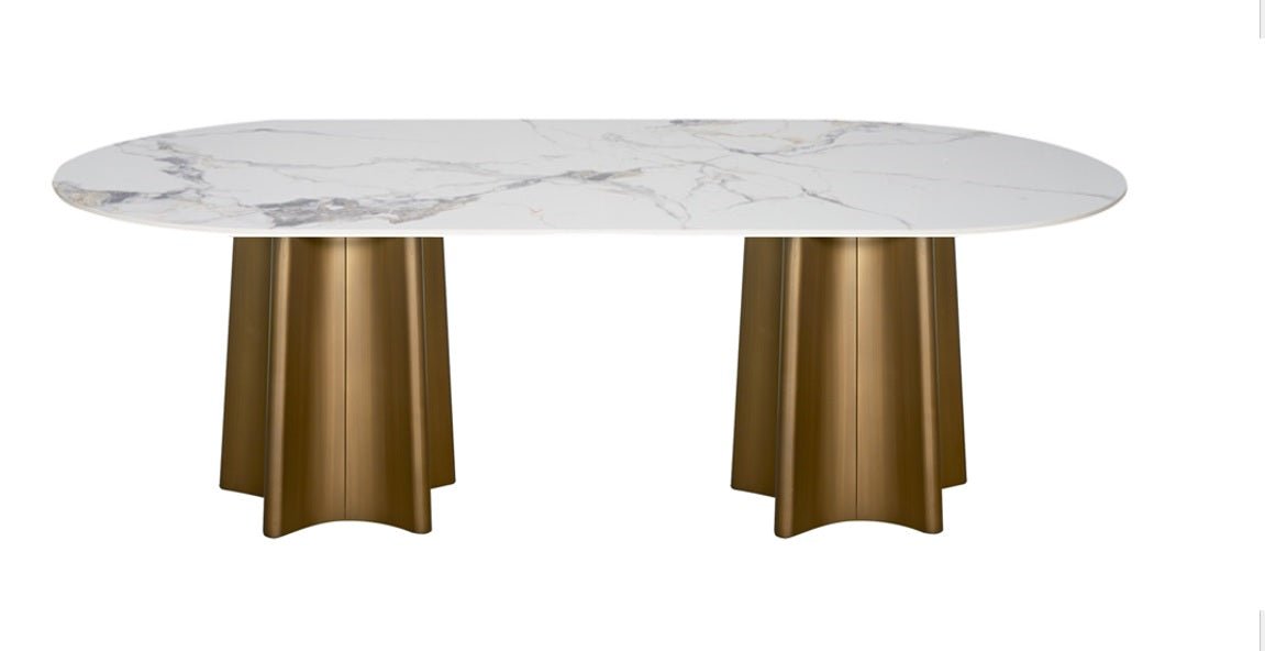 Table à manger ovale 220x105 Elite pierre frittée