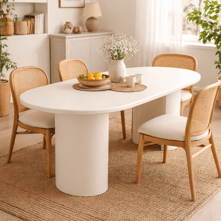 Mesa de comedor ovalada Alba Lacquer 200 - Vintahome