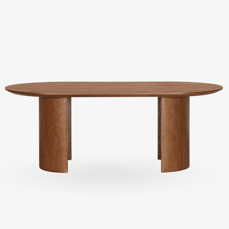 Mesa de comedor ovalada Alba madera nogal 200 - Vintahome