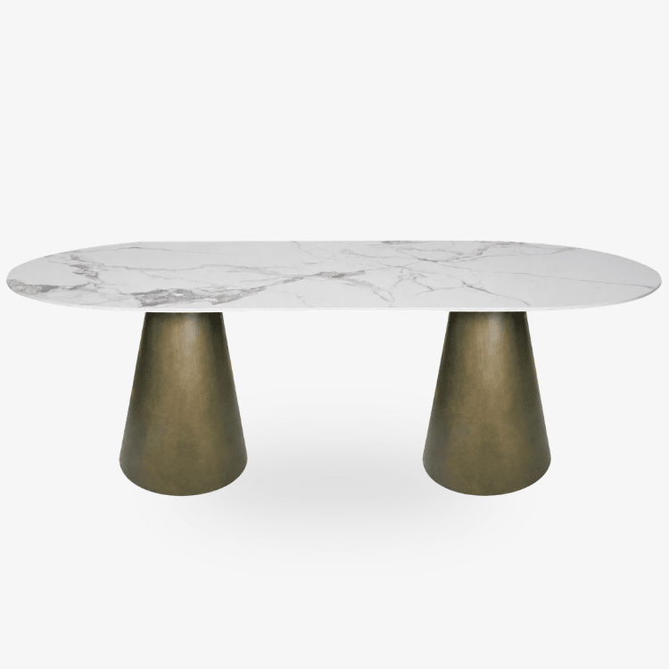 Mesa de comedor ovalada Kairo 220 de piedra sinterizada - Vintahome