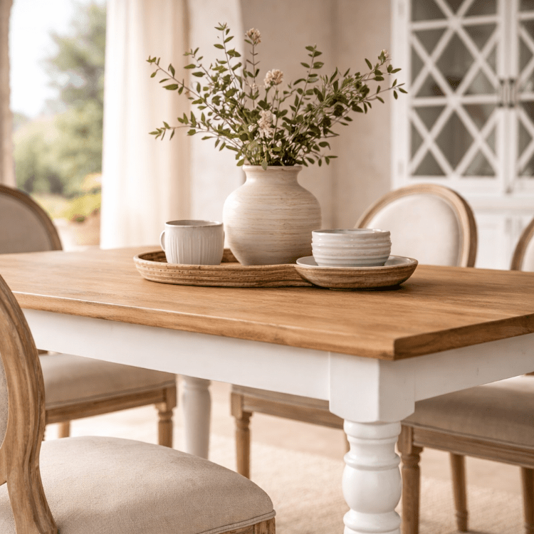 Table à manger rectangulaire en bois Netta - Vintahome